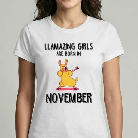 Női Imperial póló - Llamazing girls are born in november black