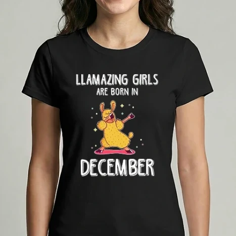Női Imperial póló - llamazing girls are born in december
