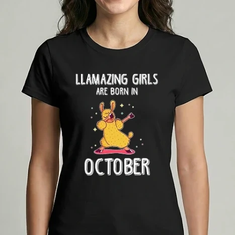 Női Imperial póló - Llamazing girls are born in october