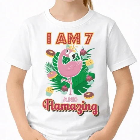 Uniszex gyerek Póló - FLAMAZING SZÜLINAPOS 7 éves