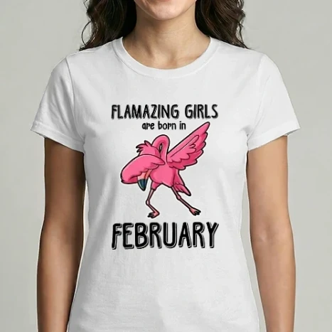 Női Imperial póló - Flamazing girls are born in february black