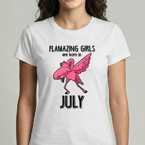 Női Imperial póló - flamazing girls are born in july black