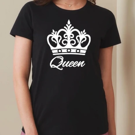 Női prémium kerek nyakú póló  - Queen 