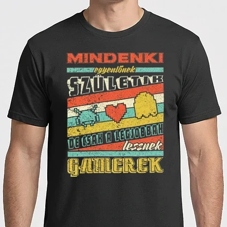 Férfi Imperial póló - Retro mindenki egyenlő gamer  