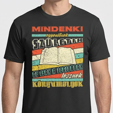 Férfi Imperial póló - Retro mindenki egyenlő könyvmoly  