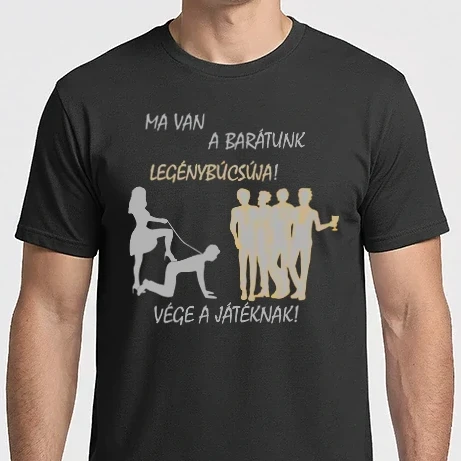 Férfi Imperial póló - Legénybúcsú (pórázon) - a csapat pólója (inverz)