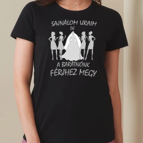 Női prémium kerek nyakú póló  - Lánybúcsú csapat (inverz)