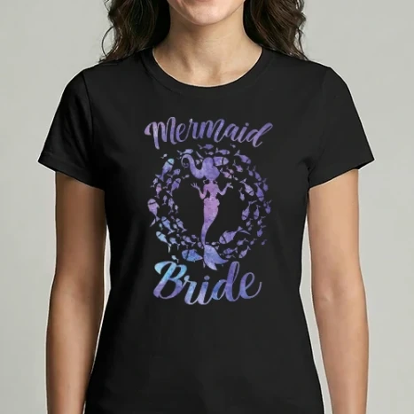 Női Imperial póló - Mermaid bride aquarell