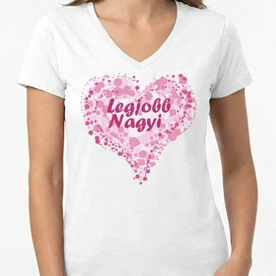 Női V-nyakú póló - Legjobb nagyi