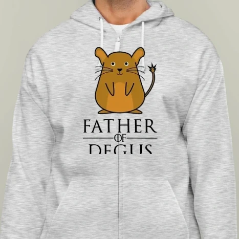 Férfi cipzáras kapucnis pulcsi - Father of Degus