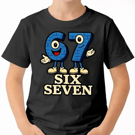 Uniszex gyerek Póló - 67 six seven meme