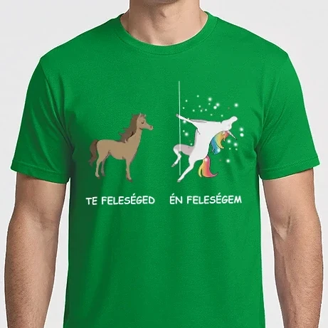 Férfi Imperial póló - te feleséged én feleségem unikornis