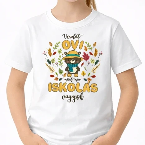 Uniszex gyerek Póló - Viszlát ovi macis