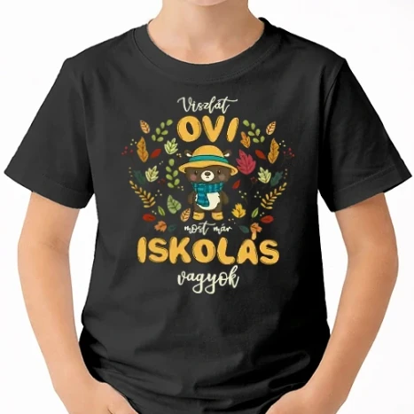 Uniszex gyerek Póló - Viszlát ovi macis