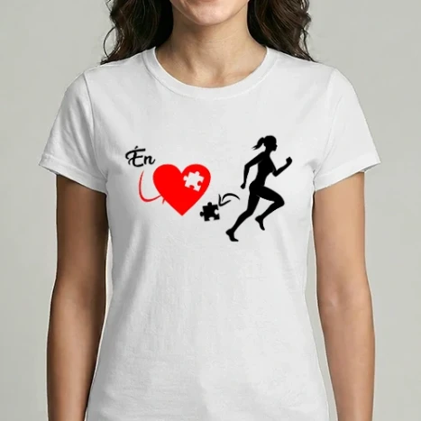 Női Imperial póló - szív futó színezhető