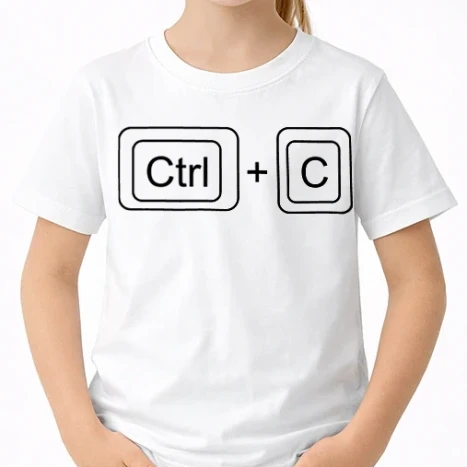 Uniszex gyerek Póló - ctrl c, páros minta