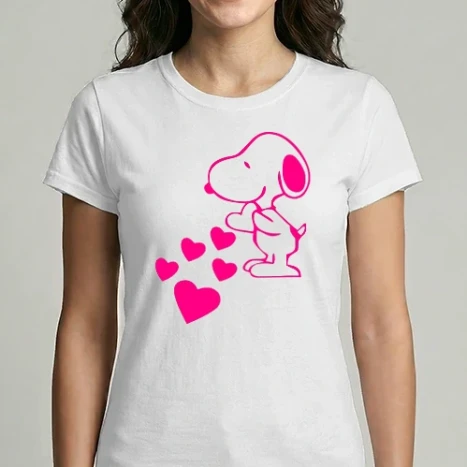 Női Imperial póló - snoopy szív színezhető