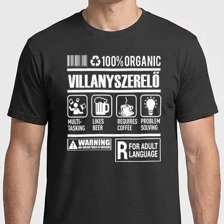 Férfi Imperial póló - 100 százalék Organic VILLANYSZERELŐ