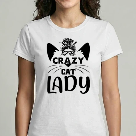 Női Imperial póló - Crazy cat lady - boloncs macskás nő
