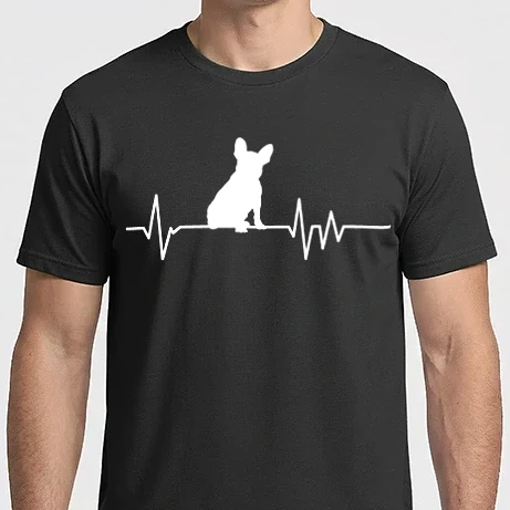 Férfi Imperial póló - Heartbeat sziluett Francia Bulldog