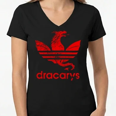 Női V-nyakú póló - Dracarys original