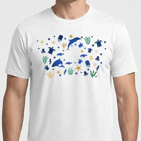 Férfi Imperial póló - Tengeri minta delfines