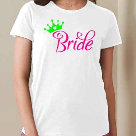 Női prémium kerek nyakú póló  - Bride színezhető