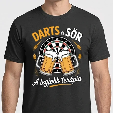 Férfi Imperial póló - Darts és sör a legjobb terápia