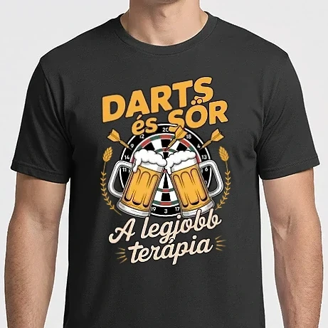 Férfi Imperial póló - Darts és sör a legjobb terápia