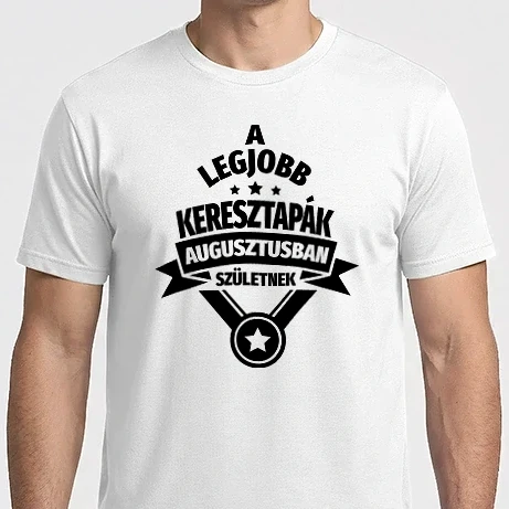 Férfi Imperial póló - csillagos szülinapos keresztapa augusztus
