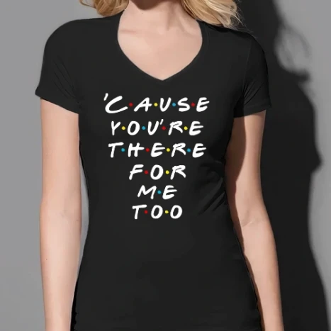 Női prémium V-nyakú póló - THERE TOO