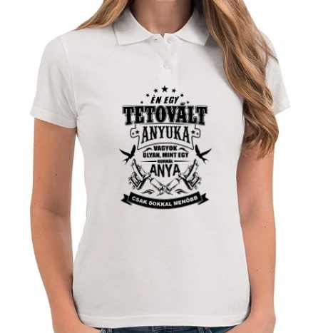 Női galléros póló - Tetovált Anyuka 2
