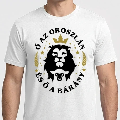 Férfi Imperial póló - Oroszlán és bárány Jézus