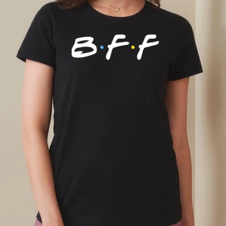 Női prémium kerek nyakú póló  - BFF