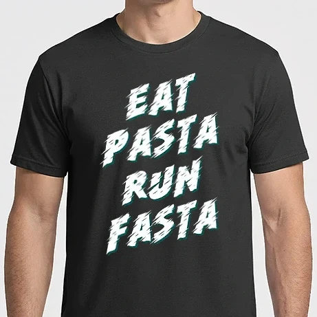 Férfi Imperial póló - eat pasta run fasta