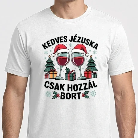 Férfi Imperial póló - Kedves Jézuska csak hozzál bort