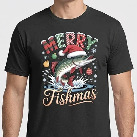 Férfi Imperial póló - Merry Fishmas csuka
