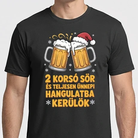Férfi Imperial póló - 2 korsó sör és teljesen ünnepi hangulatba kerülök 