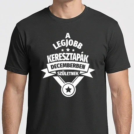 Férfi Imperial póló - csillagos szülinapos keresztapa december