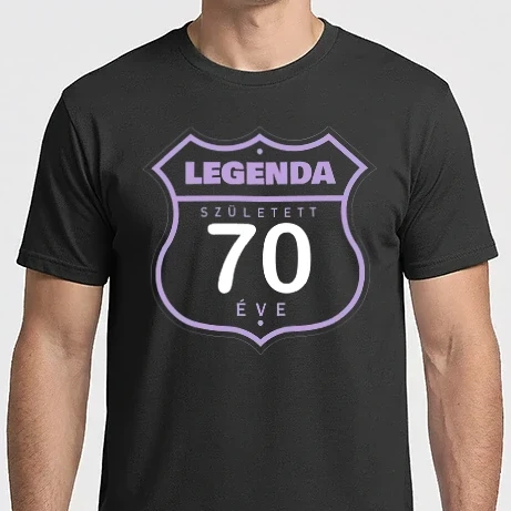 Férfi Imperial póló - route58Legenda született 70 éve színezhető