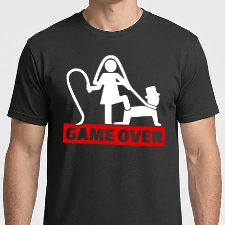 Férfi Imperial póló - Game Over legénybúcsú színezhető