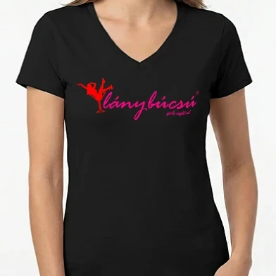 Női V-nyakú póló - Lánybúcsú