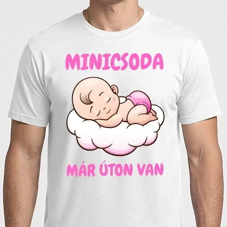 Férfi Imperial póló - Minicsoda már uton van  - kislány - karácsonyra - kismamáknak - baba - kisbaba