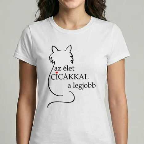 Női Imperial póló - Az élet cicákkal a legjobb!