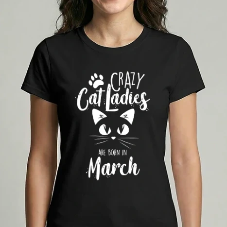 Női Imperial póló - Szülinapos Crazy Cat Ladies MÁRCIUS