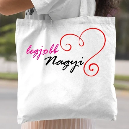 Vászontáska - Legjobb nagyi szív minta