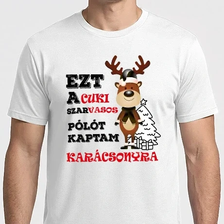 Férfi Imperial póló - Ezt A cuki szarvasos pólót kaptam Karácsonyra