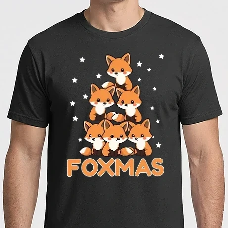 Férfi Imperial póló - Foxmas - ajándék - karácsonyi ajándék - róka - karácsony - mikulás karácsonyi póló - karácsonyi polo - 