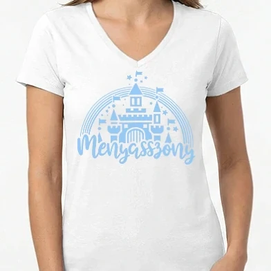 Női V-nyakú póló - Menyasszony hercegnő