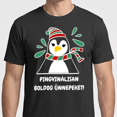 Férfi Imperial póló - Pingvinálisan boldog ünnepeket! - karácsony - - karácsony - karácsonyi póló - karácsonyi polo - karácsonyi ajándék 